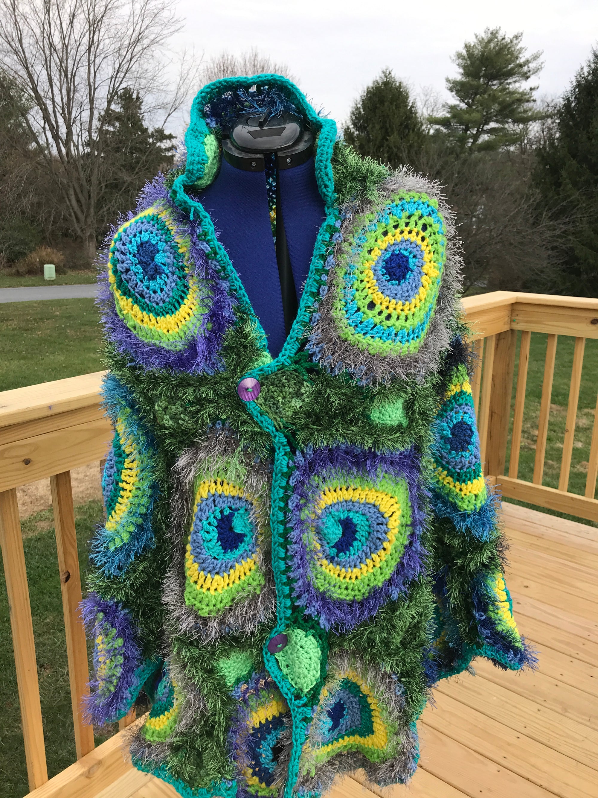 Peacock Poncho Shawl Jacket