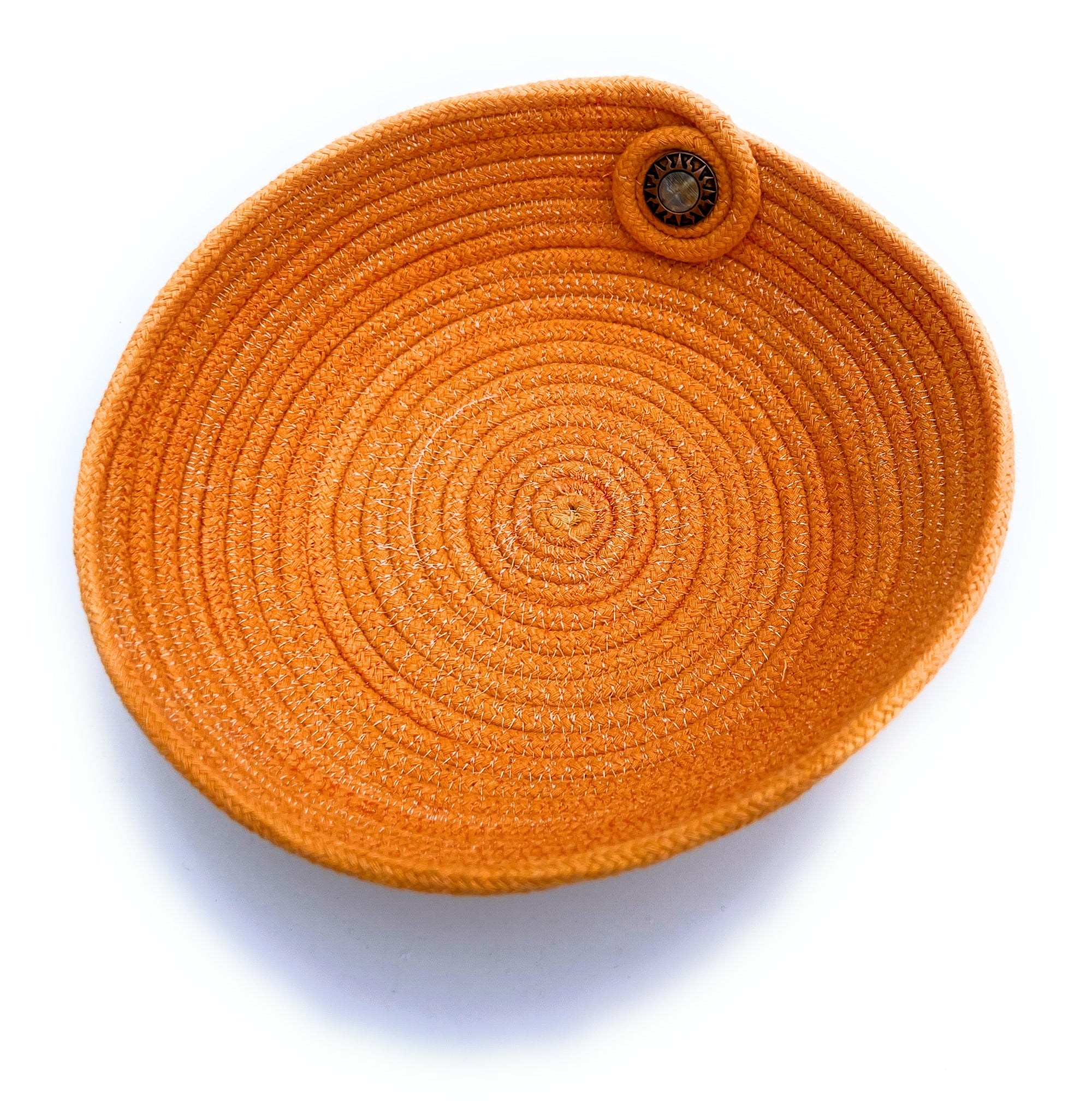 Coiled Rope Bowl in Tangerine Orange