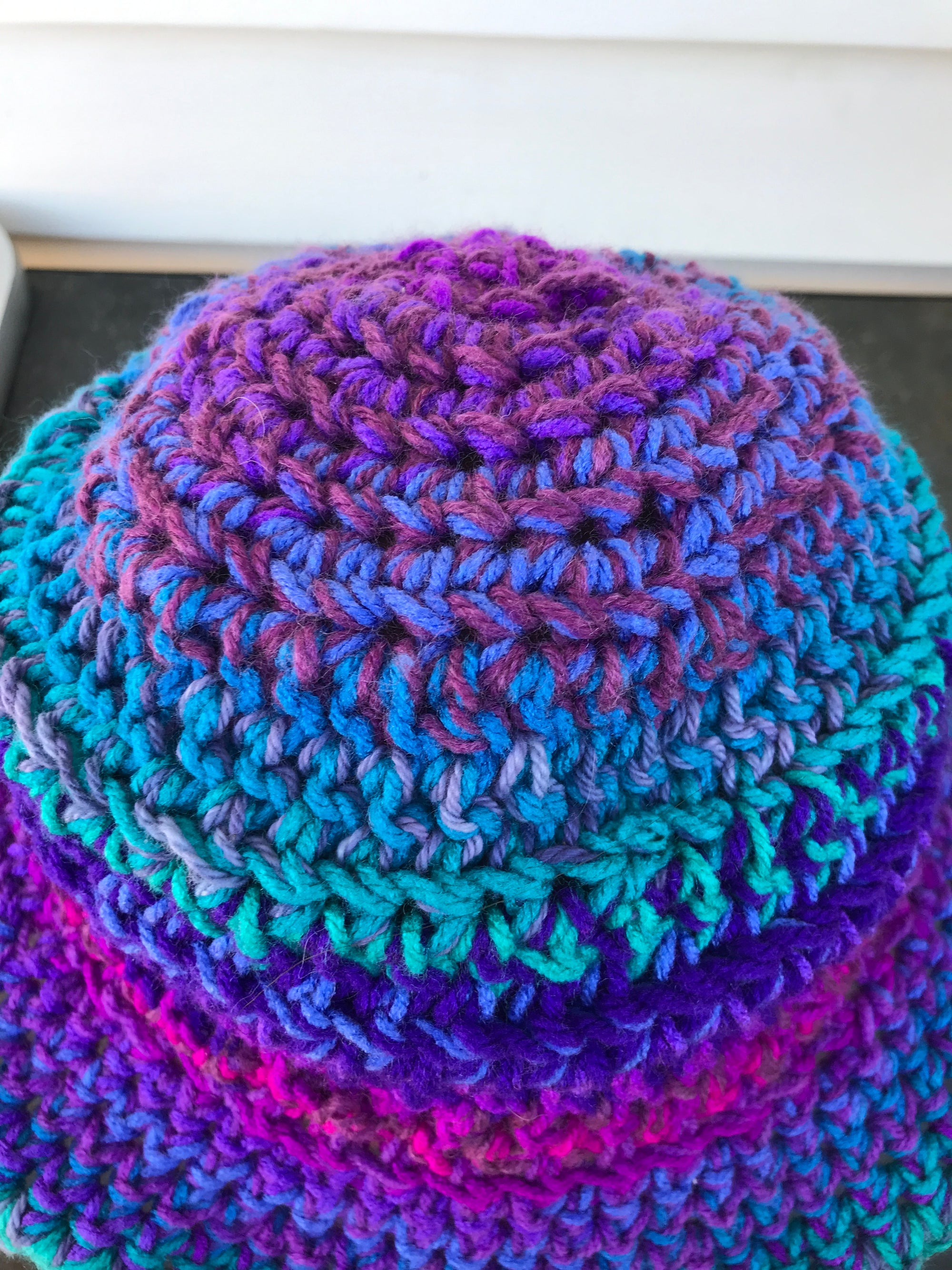 Fedora Style Hat - Ombre Purples, Green, Pink, Blue