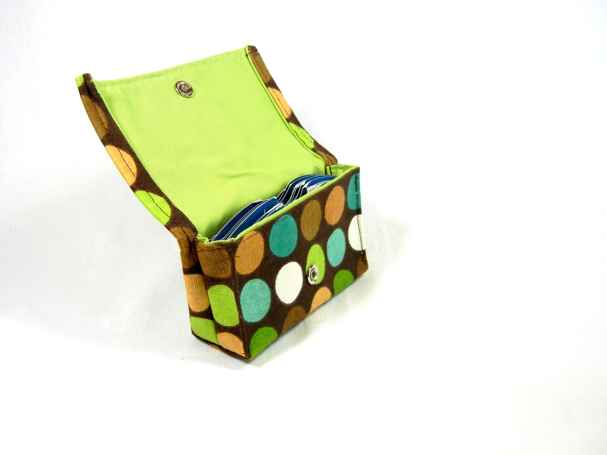 Business Card Gift Card Holder Moss Dots
