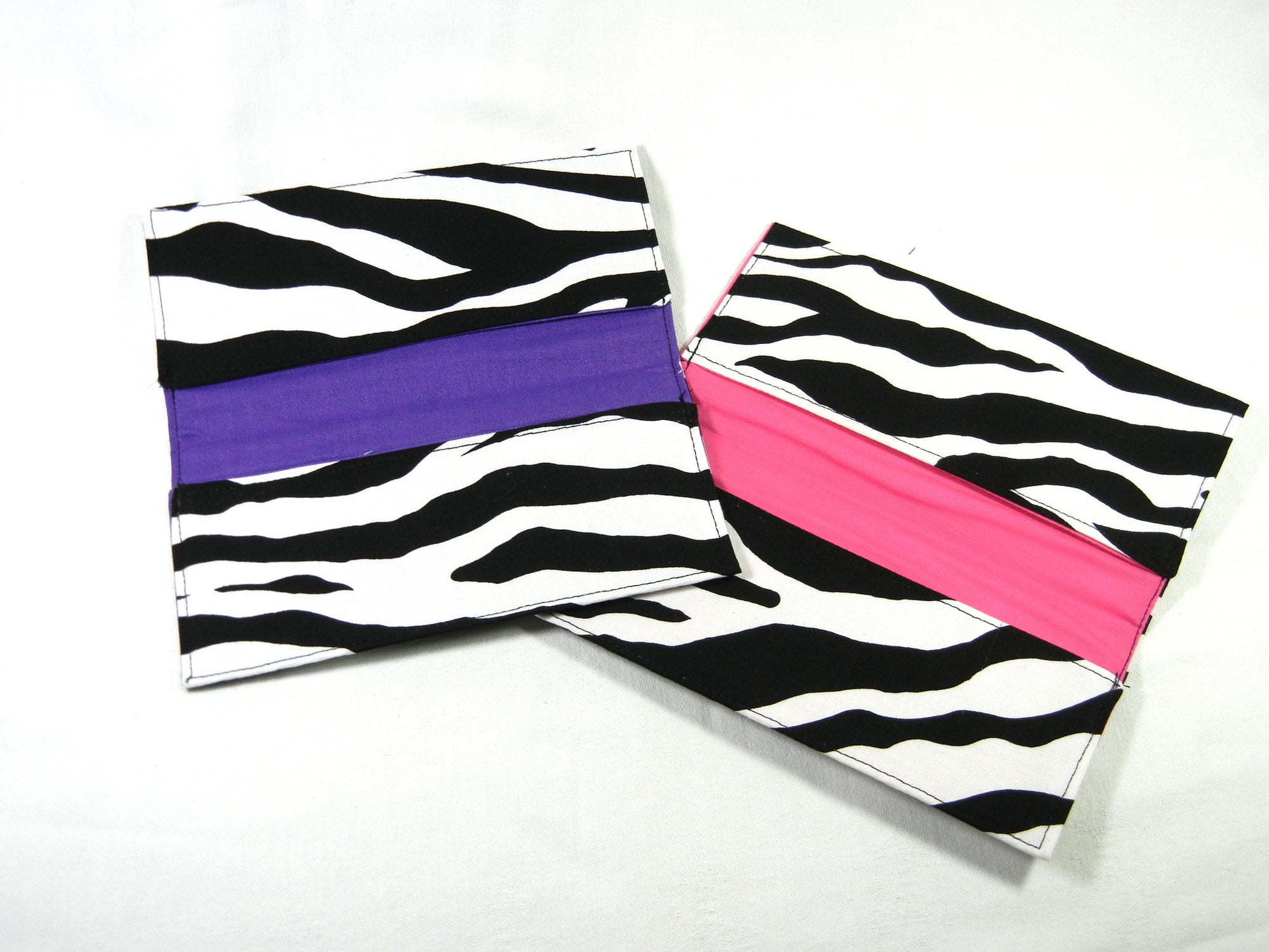 Checkbook Cover Zebra Print Fabric