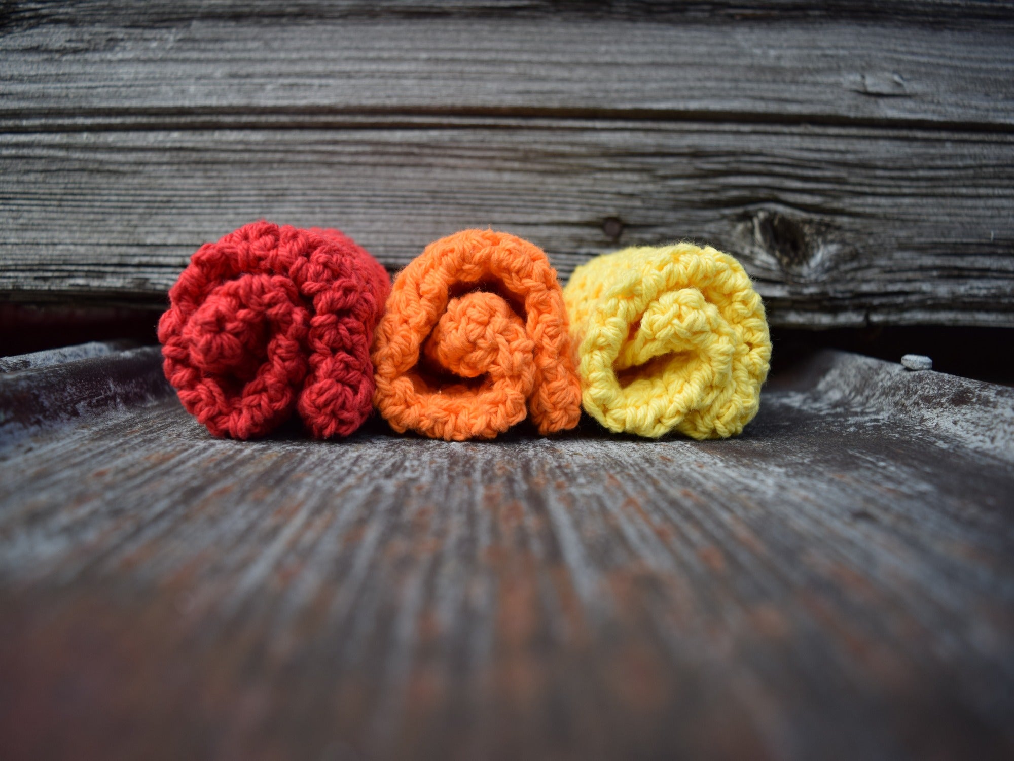 Set of 3 or 7 Rainbow Crochet Wash Cloth, Dish Cloth Set