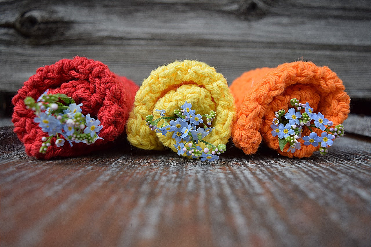 Set of 3 or 7 Rainbow Crochet Wash Cloth, Dish Cloth Set