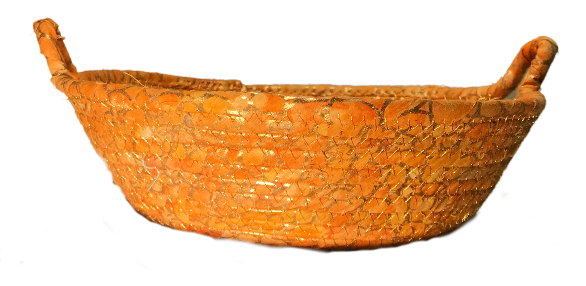 Wrapped Coiled Bowl Metallic Orange and Gold