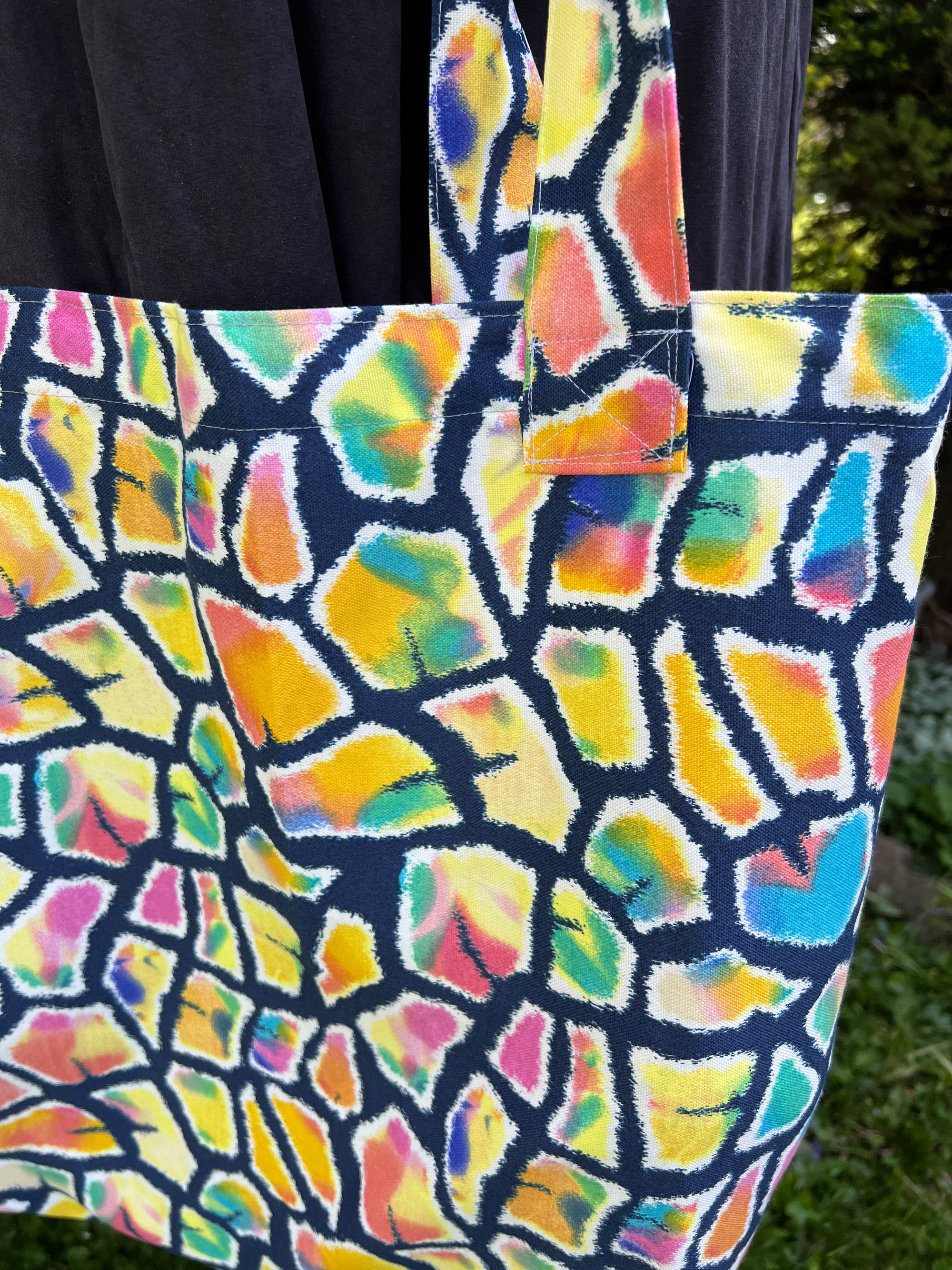 Carry all Grocery Market Tote Bag Waterproof Rainbow Animal Print