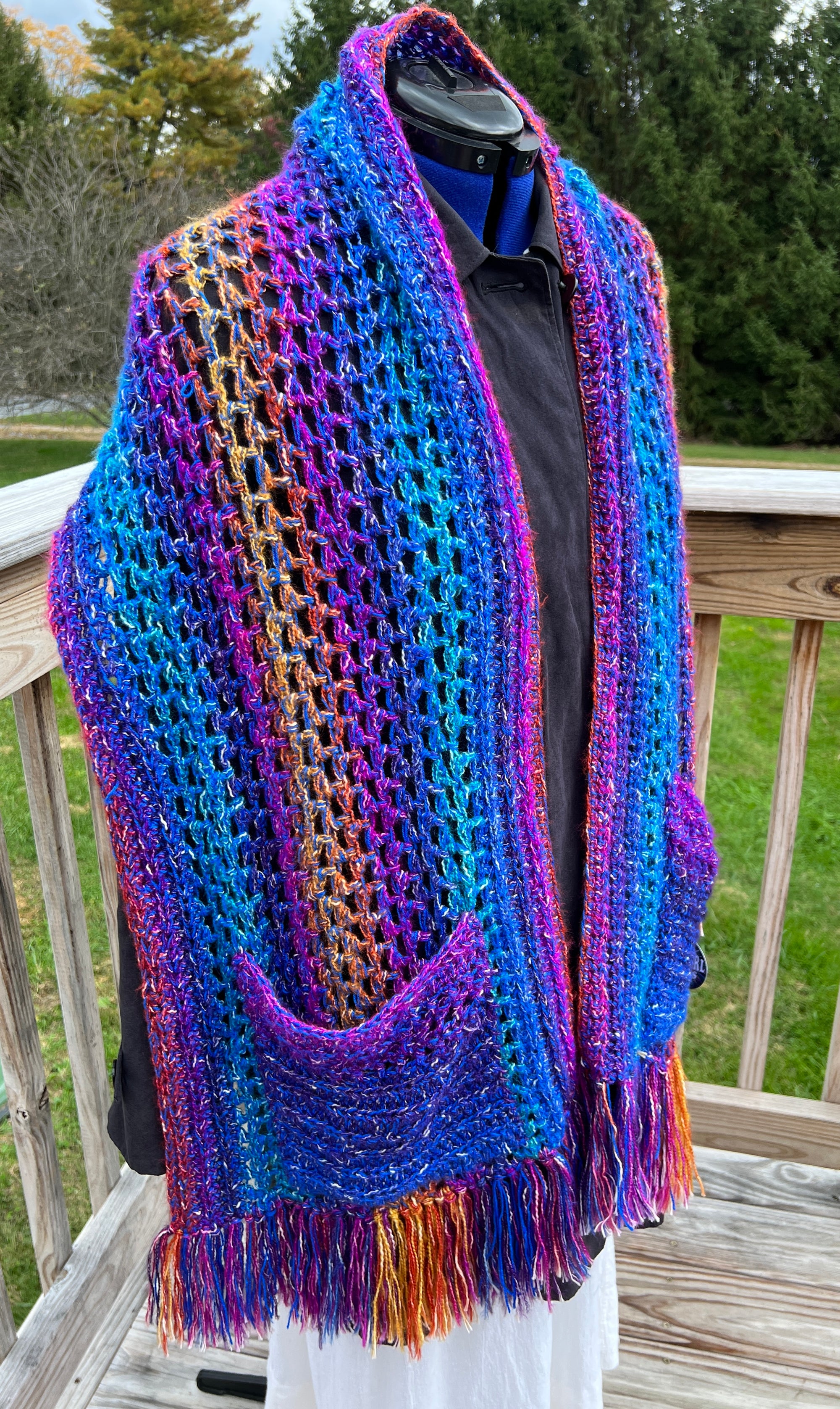 Pocket Shawl Variegated Rainbow