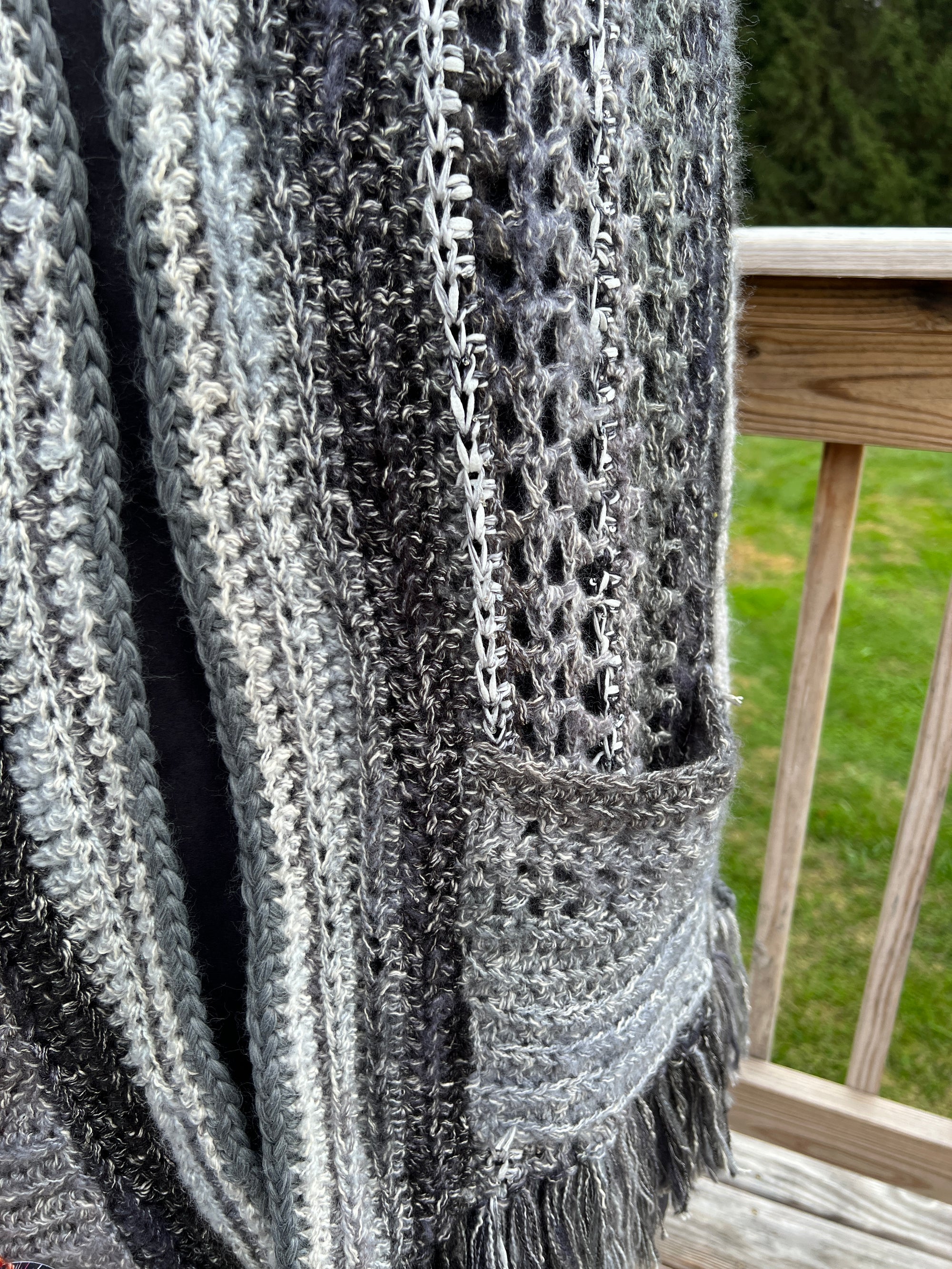 Pocket Shawl Gray and Silver Sparkle