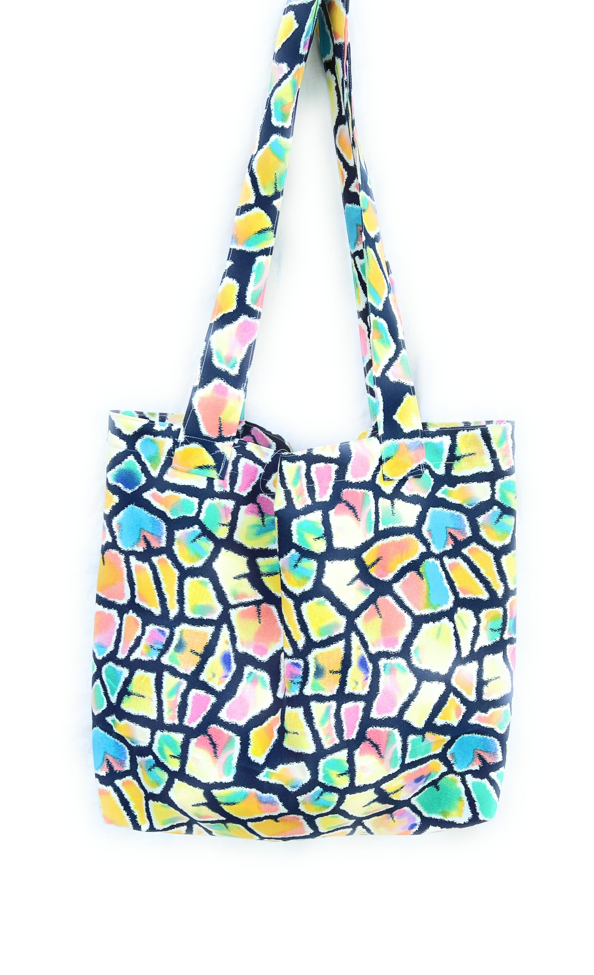 Carry all Grocery Market Tote Bag Waterproof Rainbow Animal Print