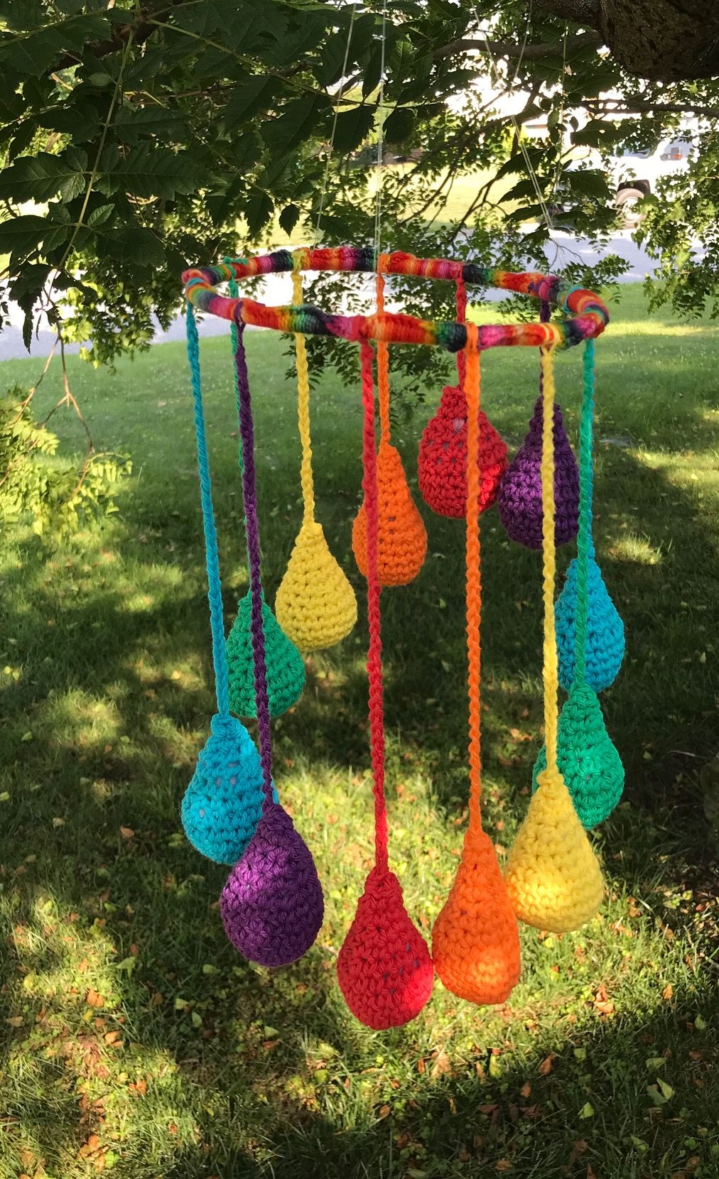 Hanging Mobile Rainbow Raindrops Teardrops