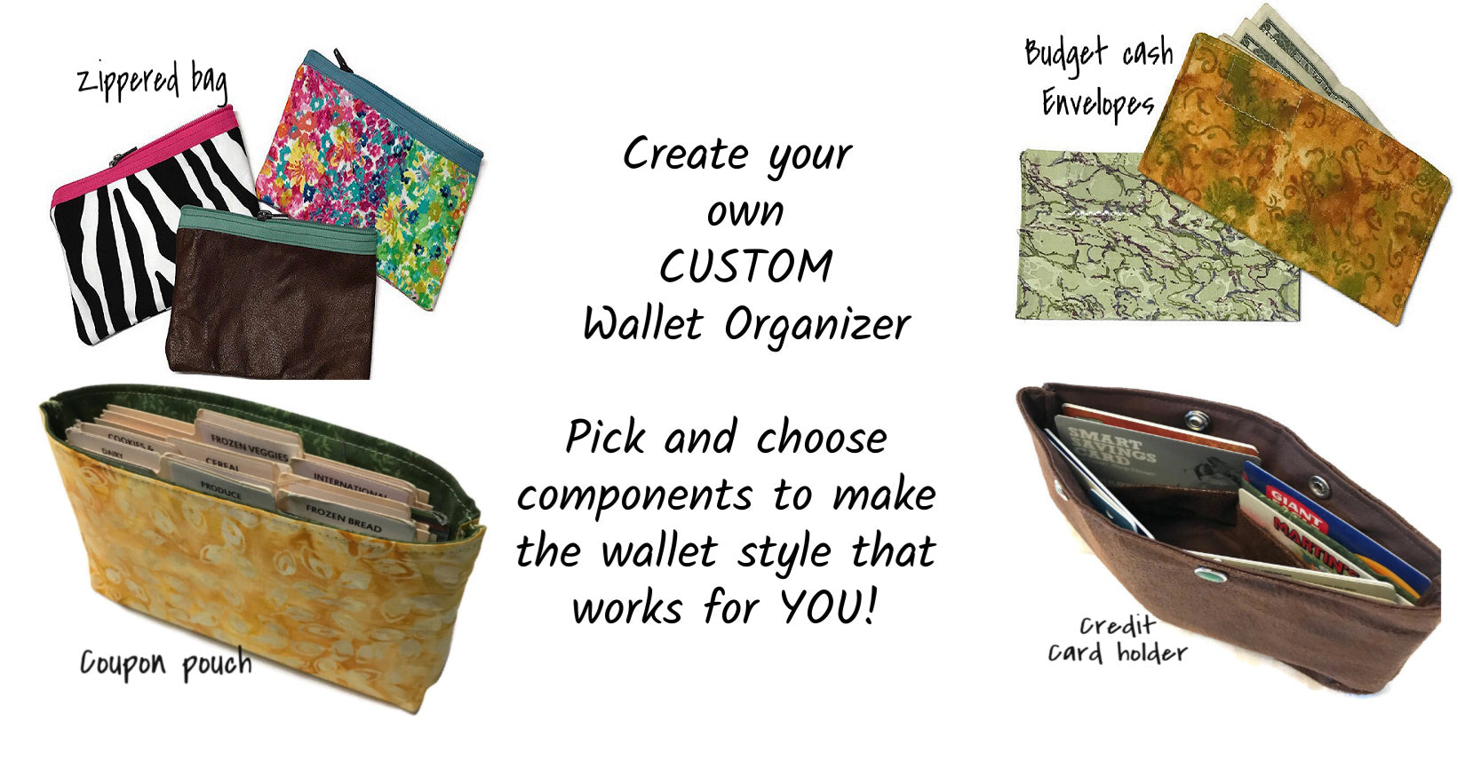 Wallet Organizer Complete System Blue Paisley