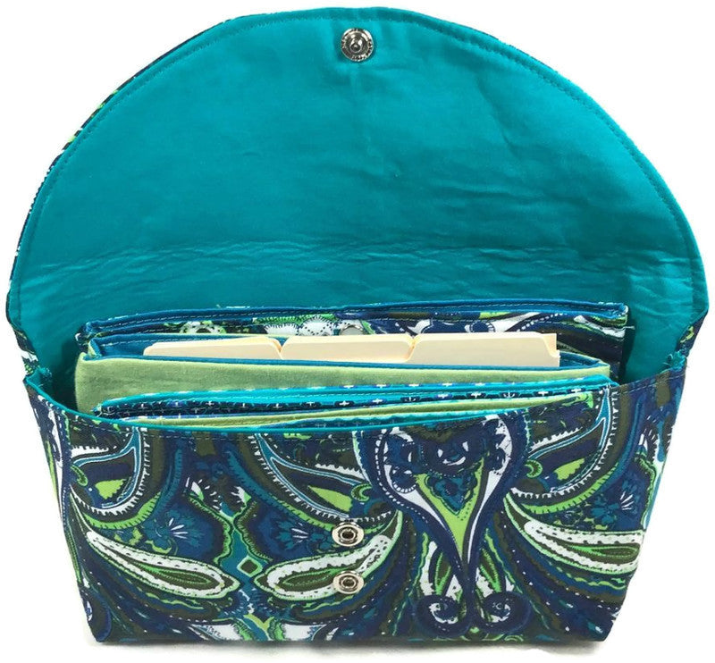 Wallet Organizer Complete System Blue Paisley