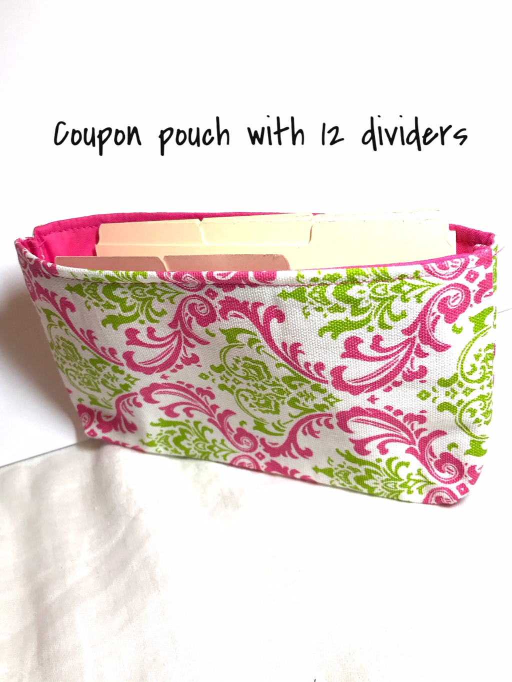 Wallet Organizer System Pink Green Damask