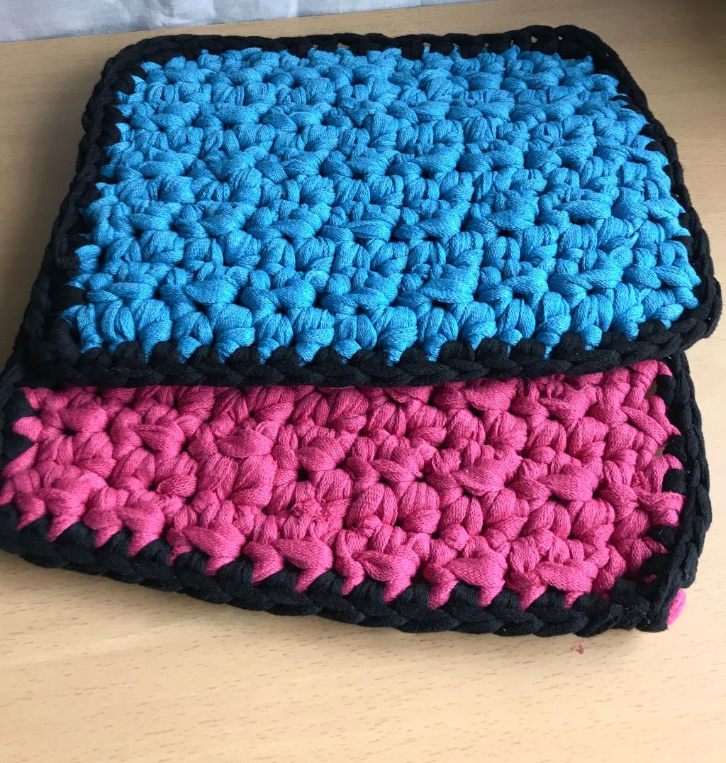 Hot Pad Potholder Set of 2 Heavy Duty Thick Pink Turquoise