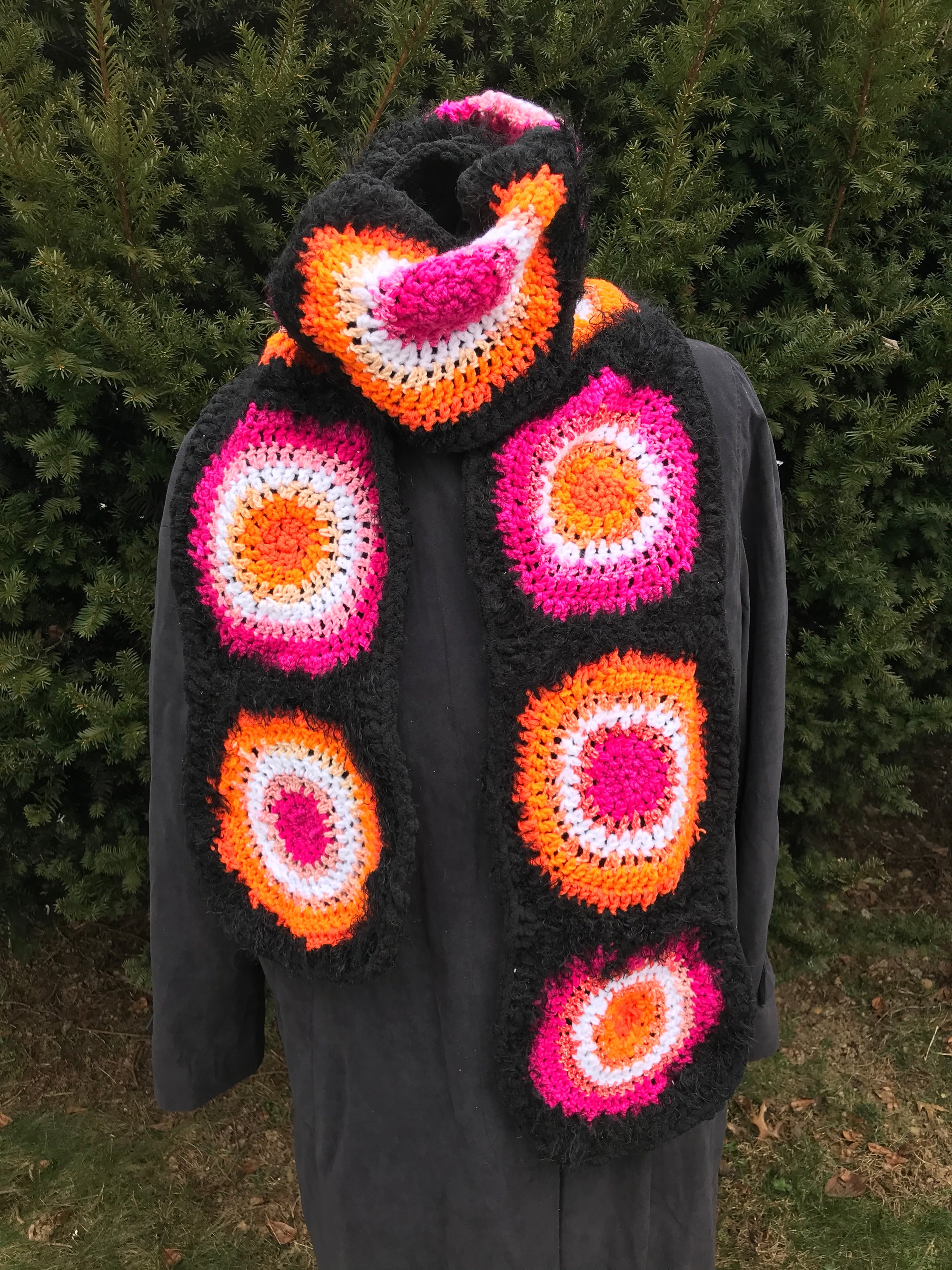 Scarf Orange and Pink Circles - Lesbian Pride