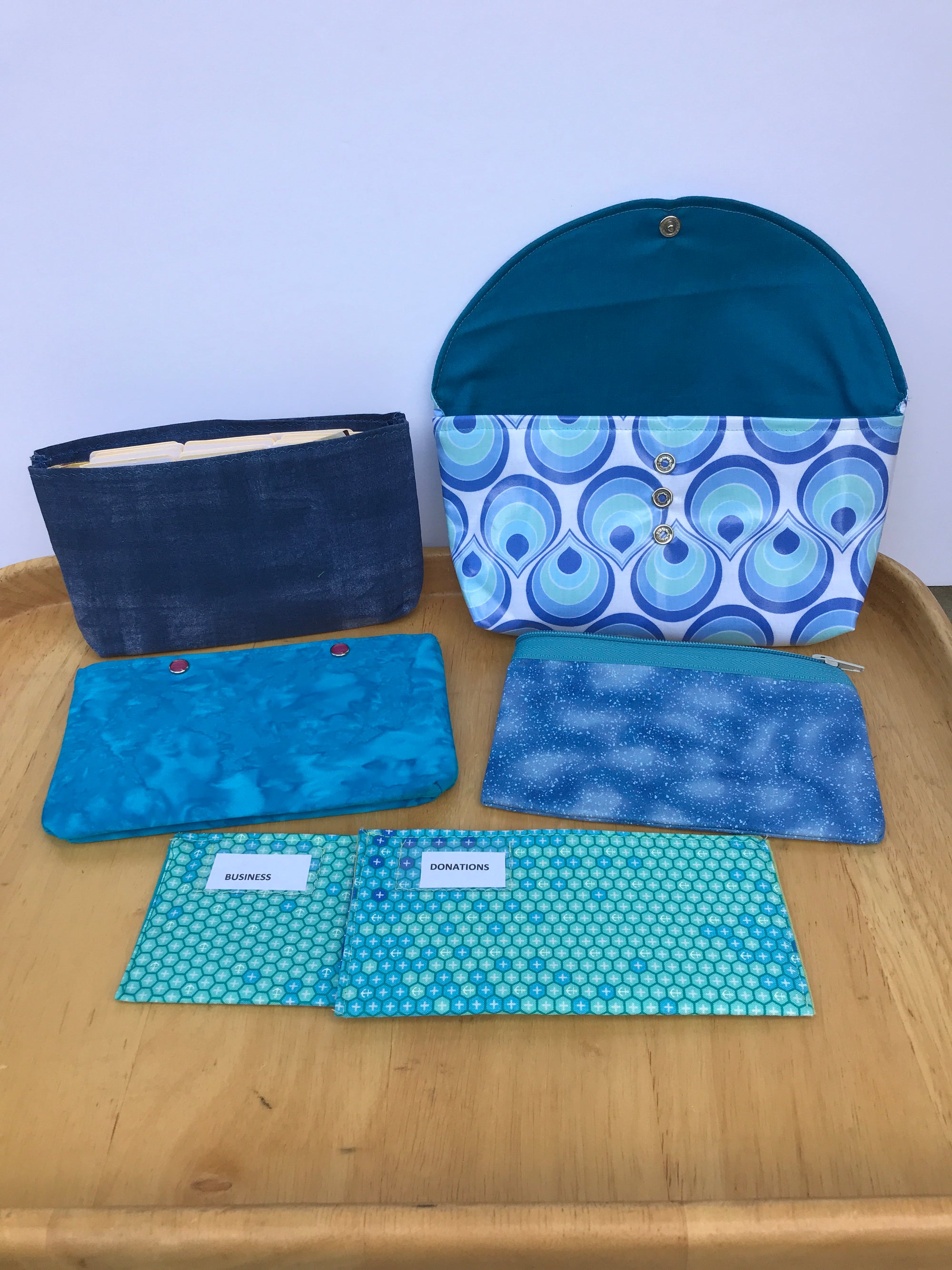 Wallet Budget Organizer System Waterproof Blue Drops
