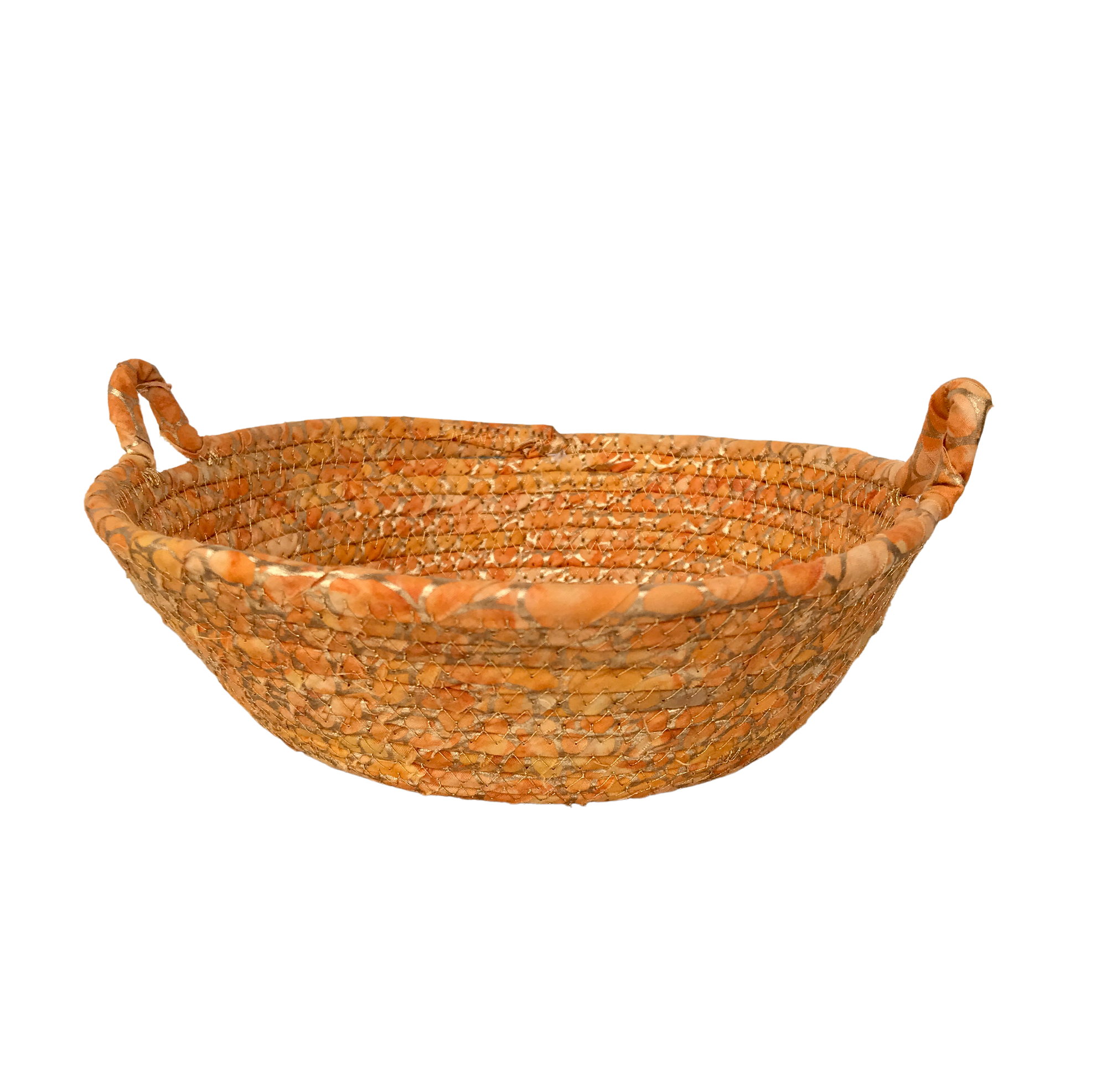 Wrapped Coiled Bowl Metallic Orange and Gold
