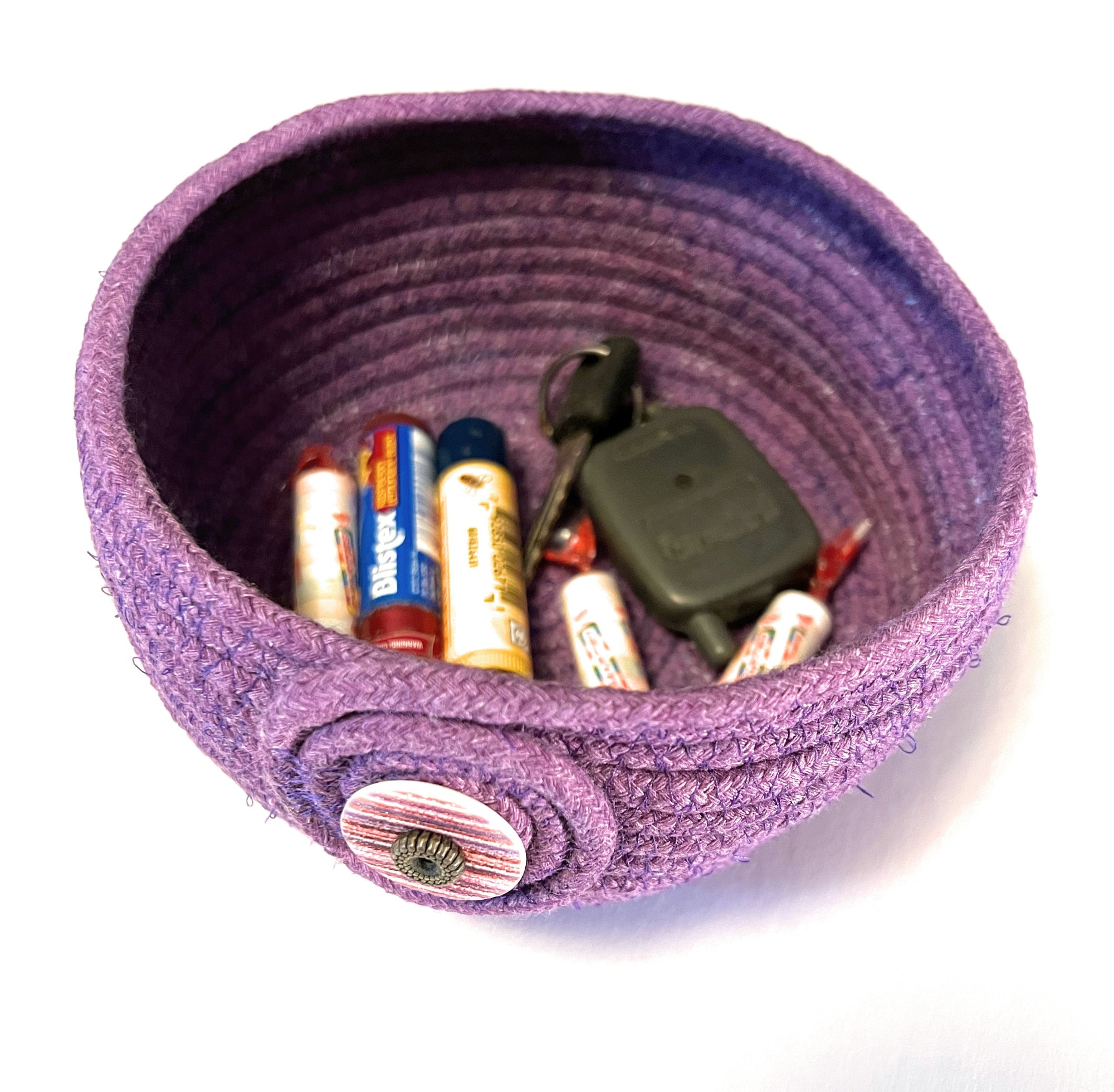 Coiled Rope Bowl in Lavendar Purple
