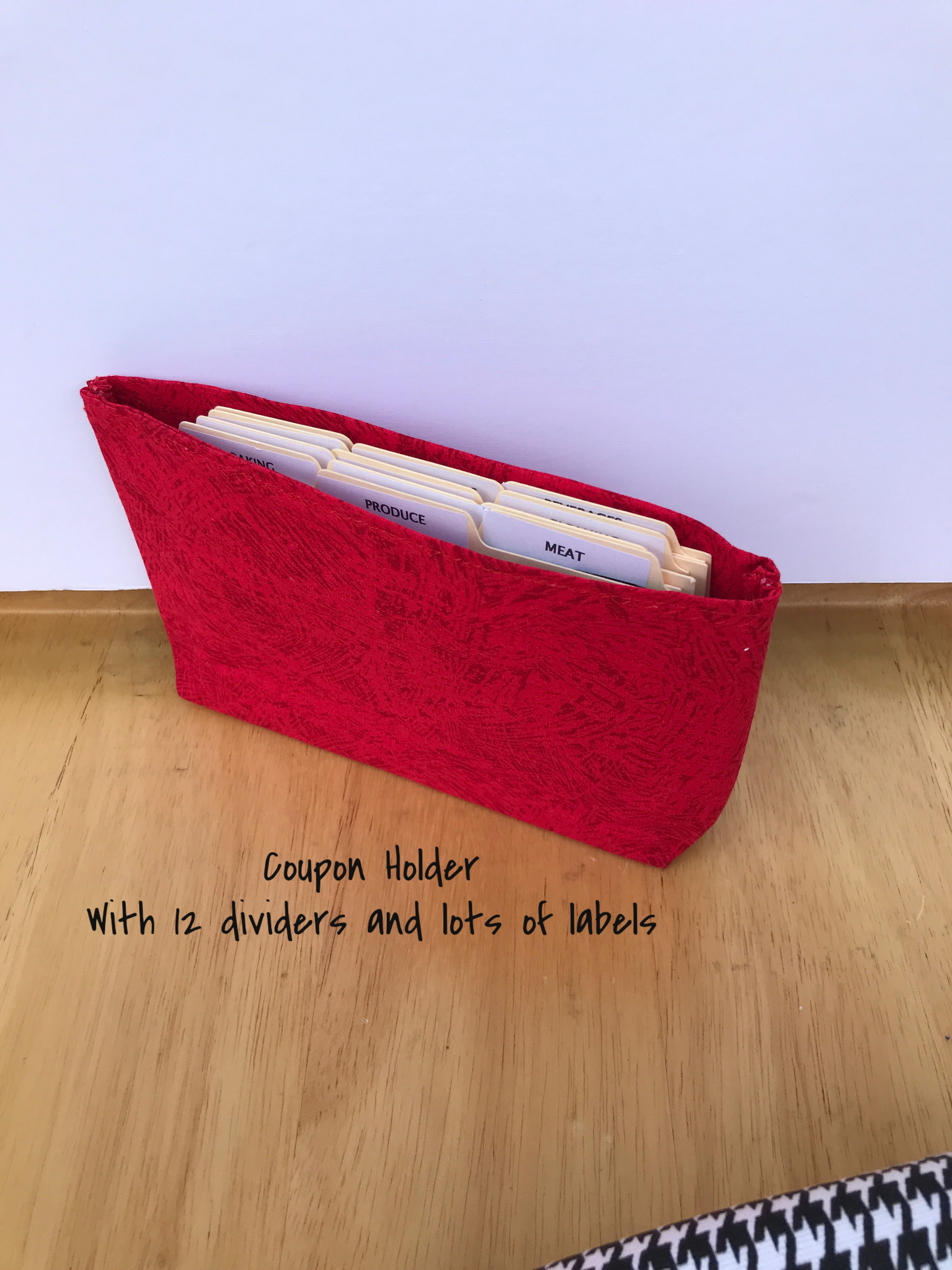 Budget Wallet Organizer System Houndstooth with Red