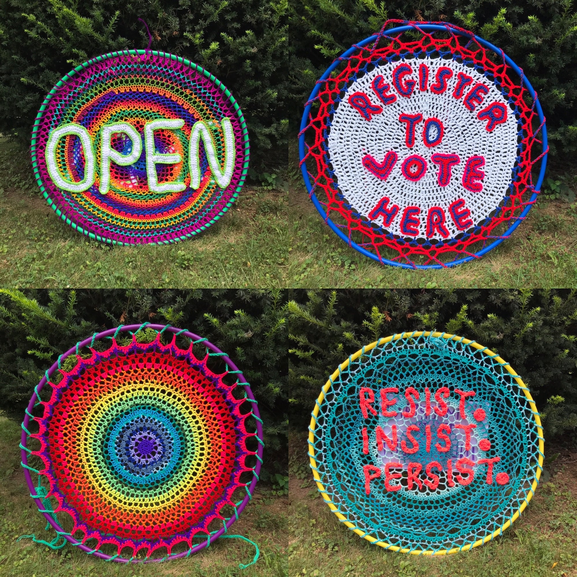 Hang it!  Wear it! Rally and Protest Sign to wear!  36” round hula hoop Create your own Sign!