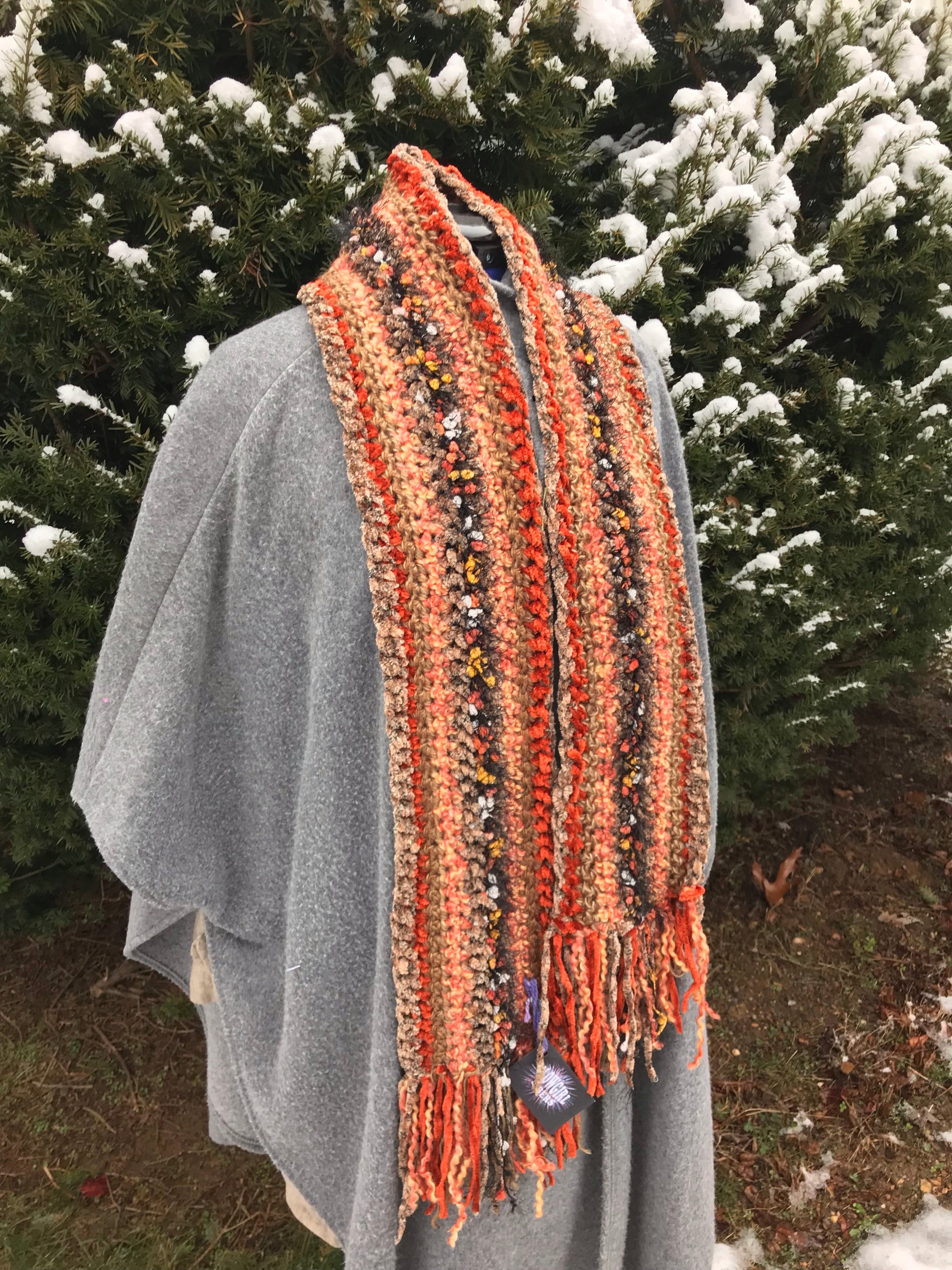 Art scarf Rust and Browns Crochet Scarf