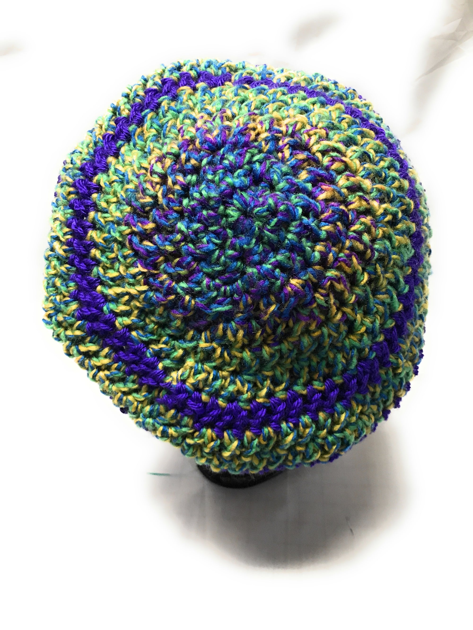 Beret Style Purple Green Tweed Hat