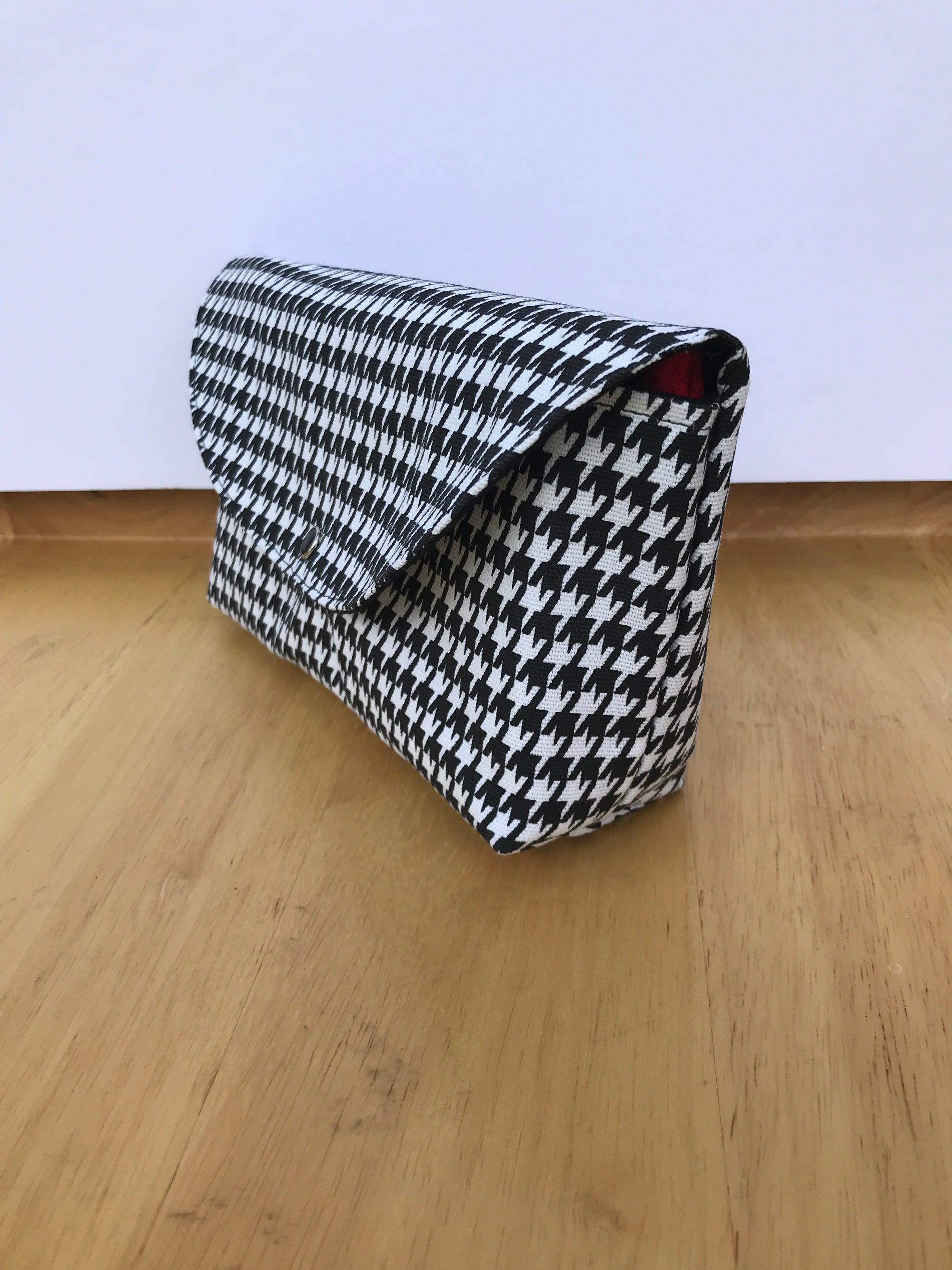 Budget Wallet Organizer System Houndstooth with Red