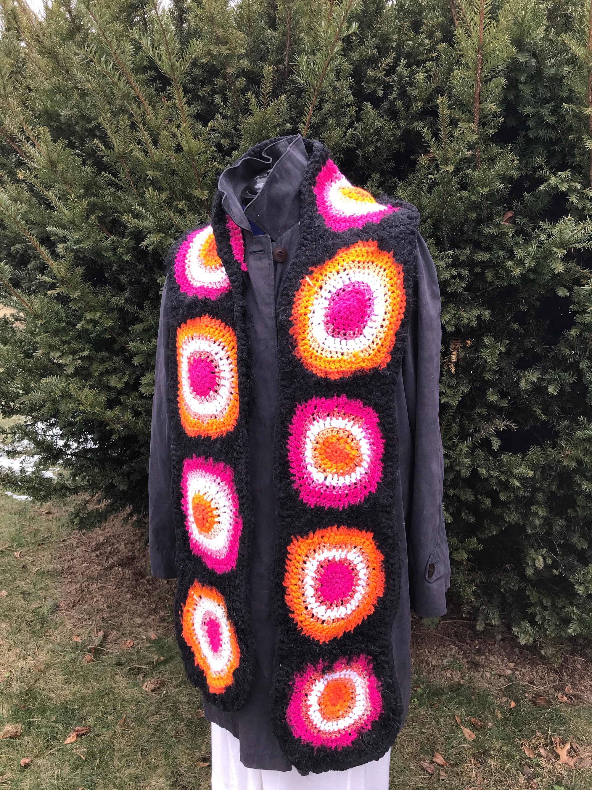 Scarf Orange and Pink Circles - Lesbian Pride