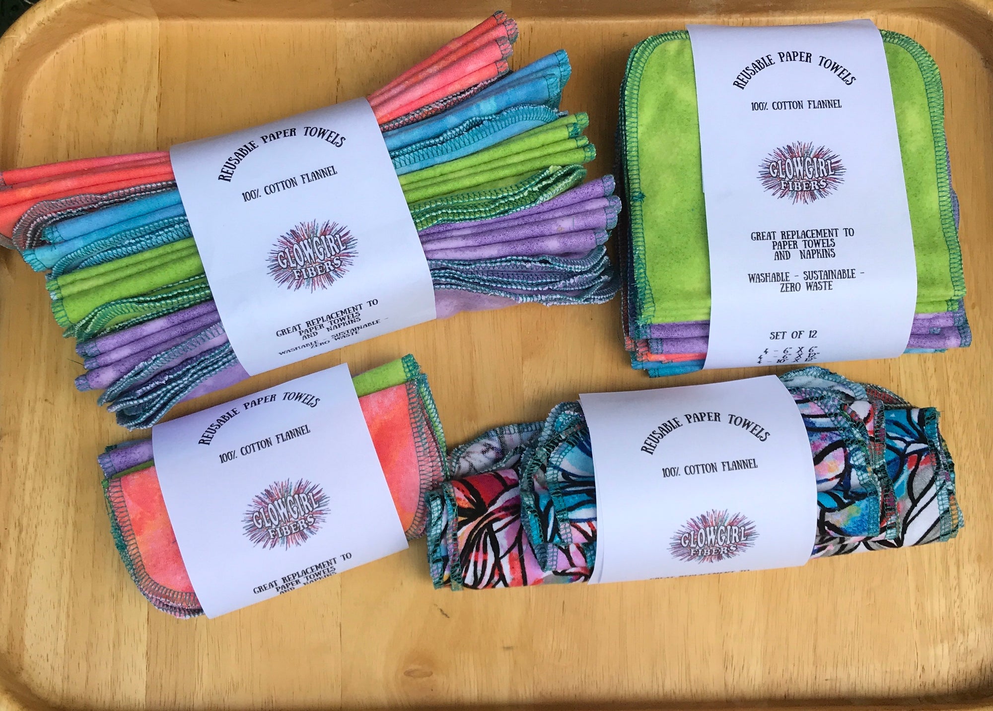 Reusable Non Paper Towel Set - Half Sheet Size 6" x 12"