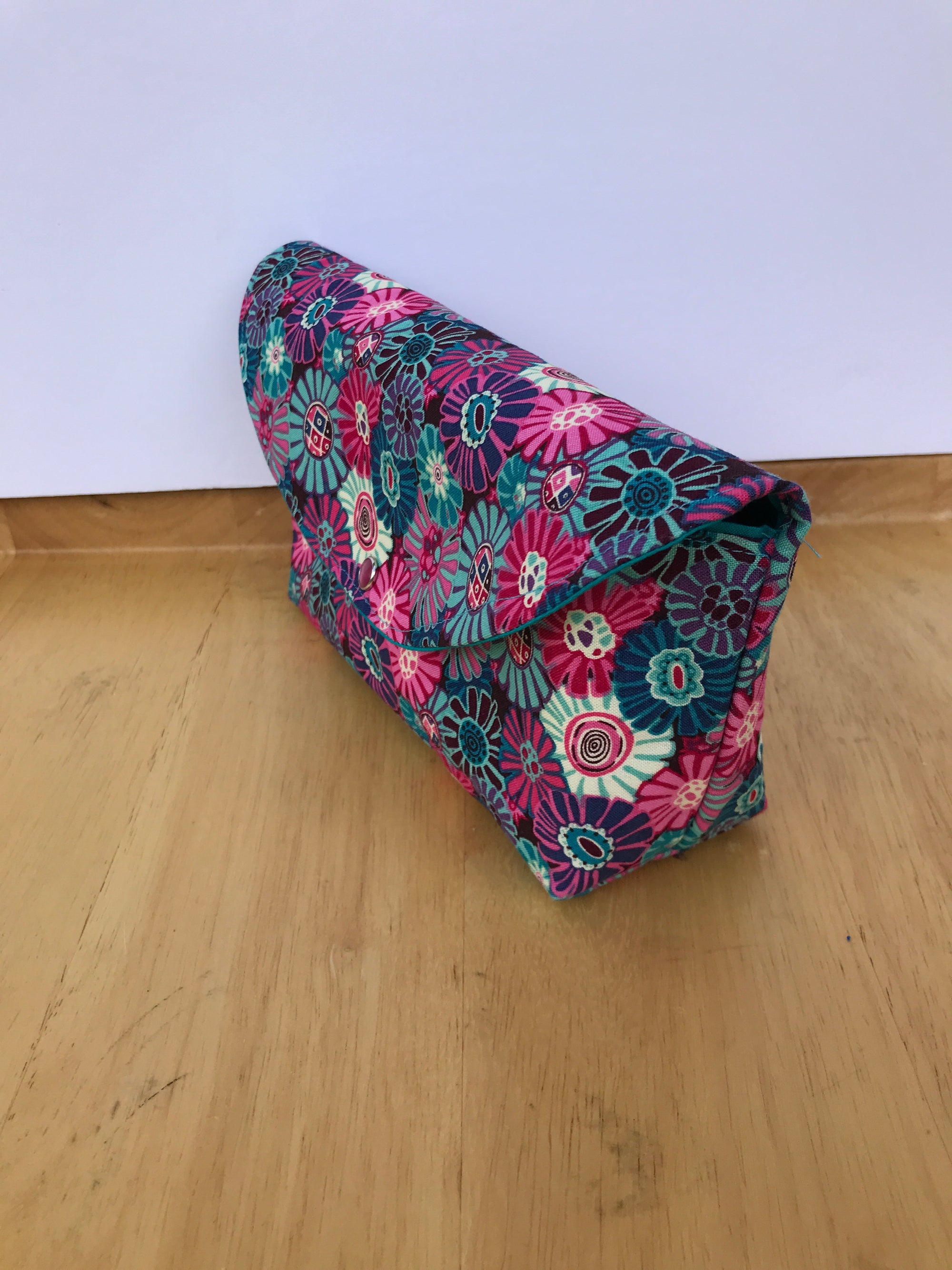 Budget Wallet Organizer System Turquoise and Pink Floral