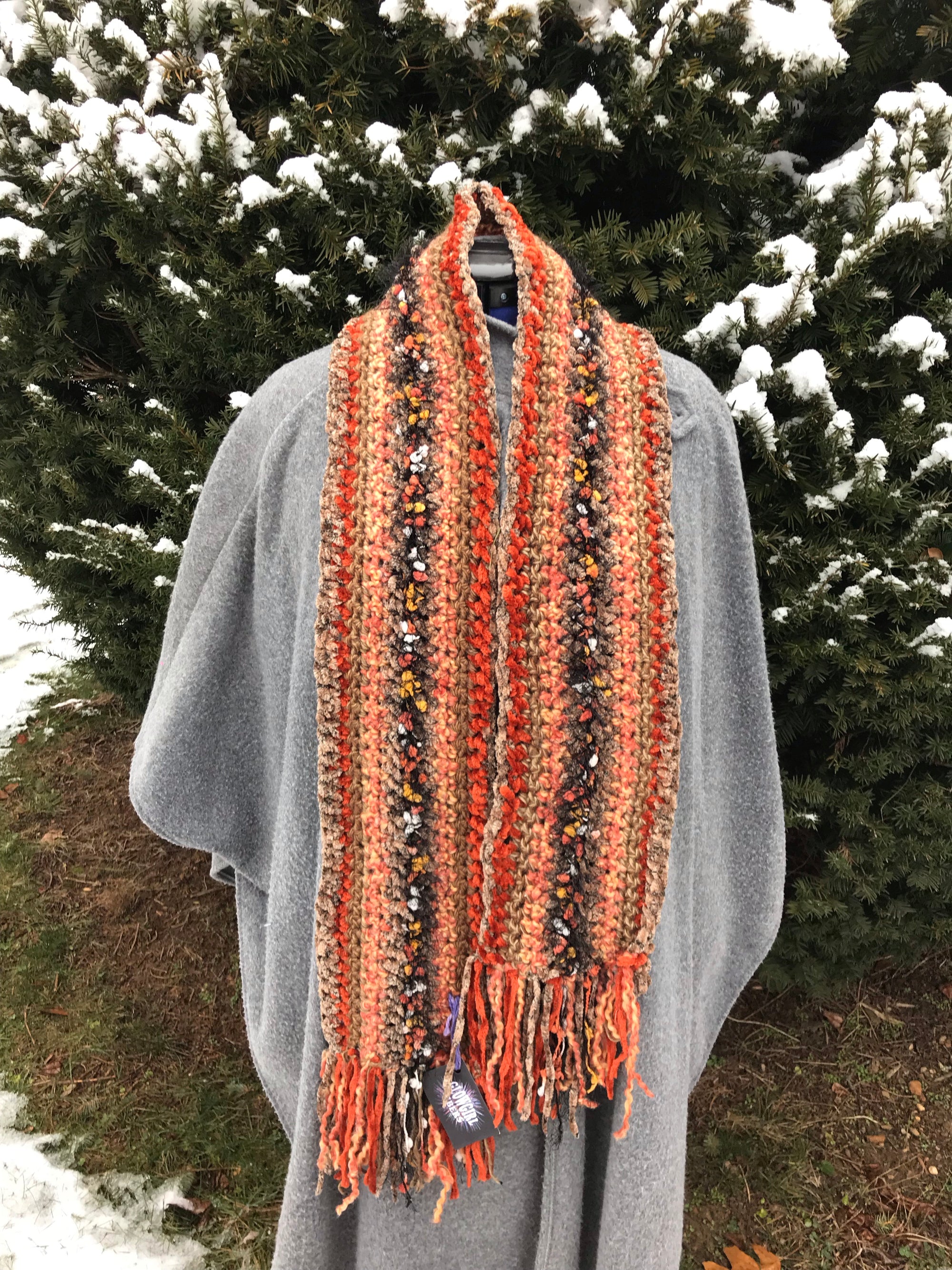Art scarf Rust and Browns Crochet Scarf
