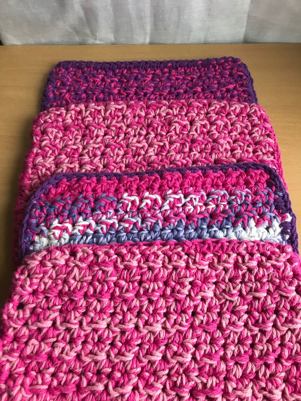 Double Thick Pink and Purple Wash Cloth