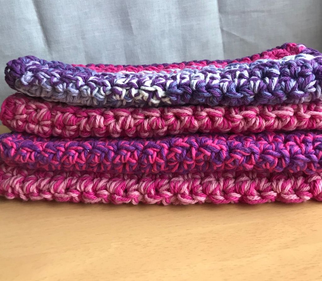 Double Thick Pink and Purple Wash Cloth
