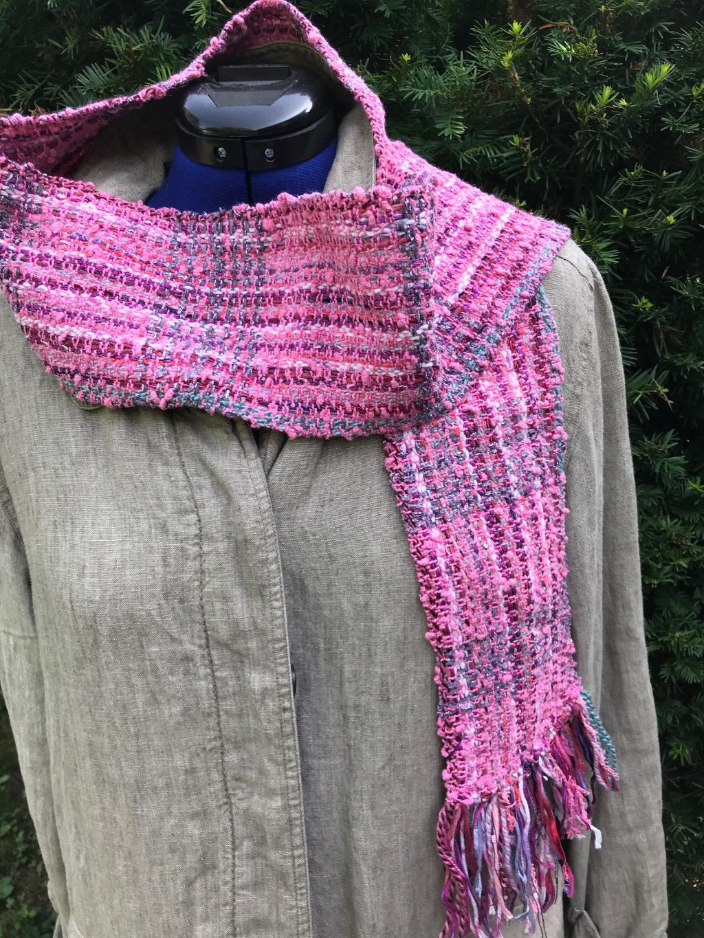 Pink Shimmer Scarf Hand Woven