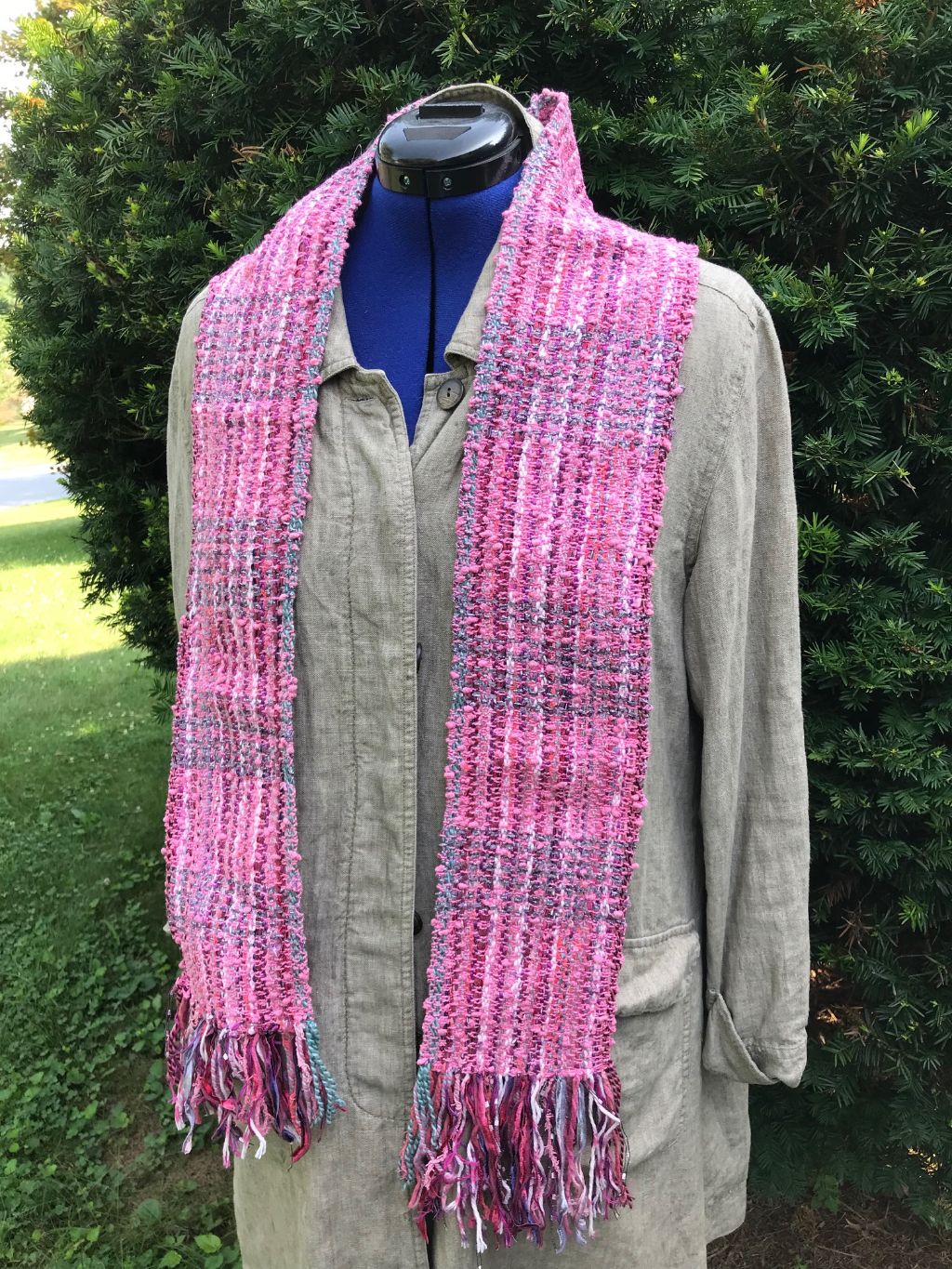 Pink Shimmer Scarf Hand Woven