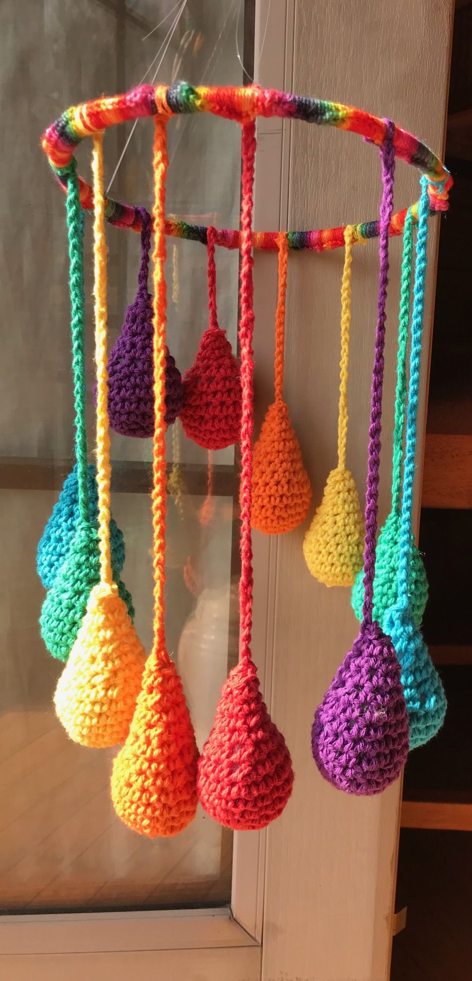 Hanging Mobile Rainbow Raindrops Teardrops