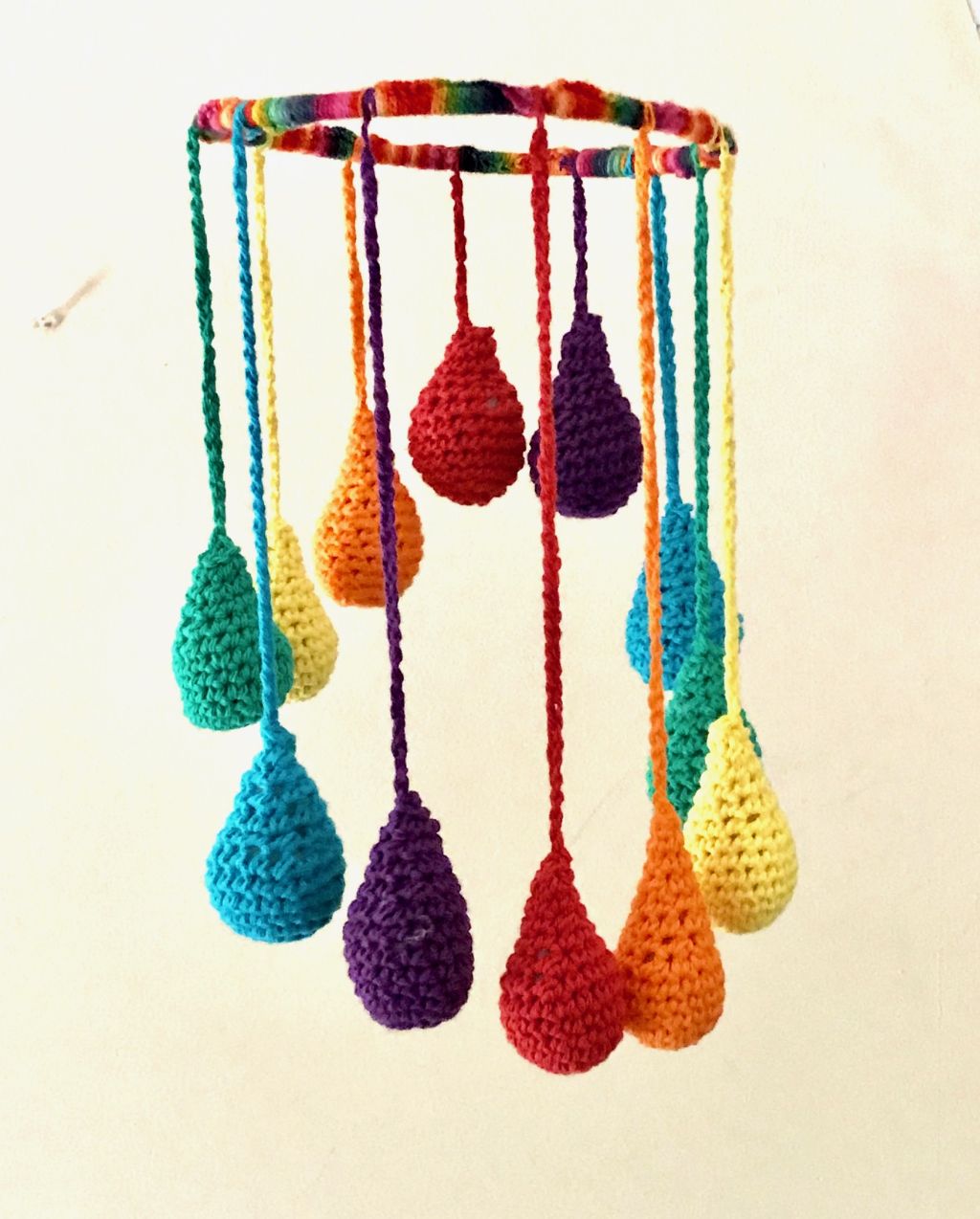 Hanging Mobile Rainbow Raindrops Teardrops