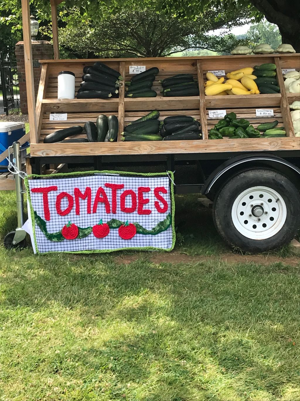 Tomatoes for Sale - Roadside Sign - Yarnbombing All Season Sign