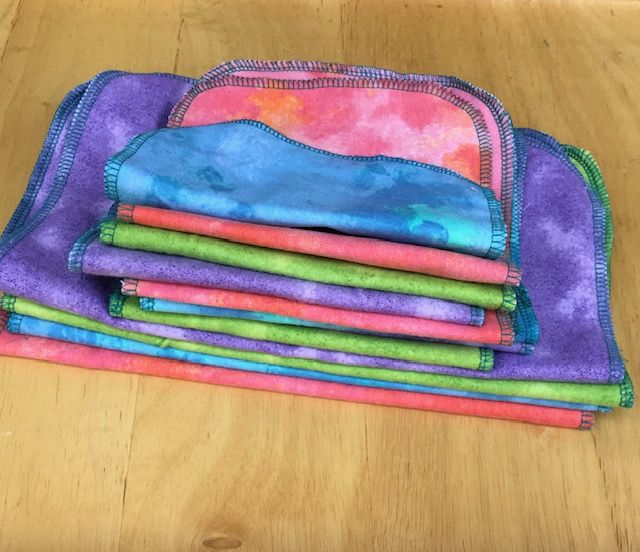 Reusable Non Paper Towel Set - Small 6" x 6" wipes